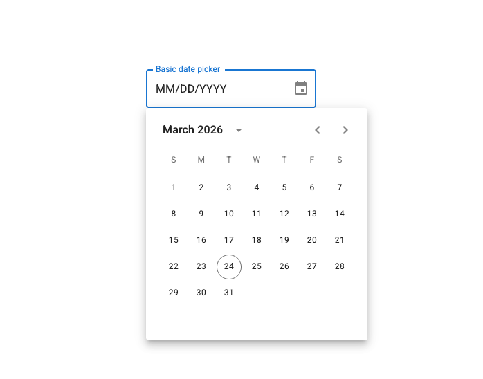 Date Picker preview