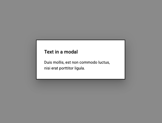 Modal Dialog preview